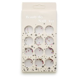 Пластикові малинові камені з відливом Beauty Sky у контейнері на 12 секцій. (423)